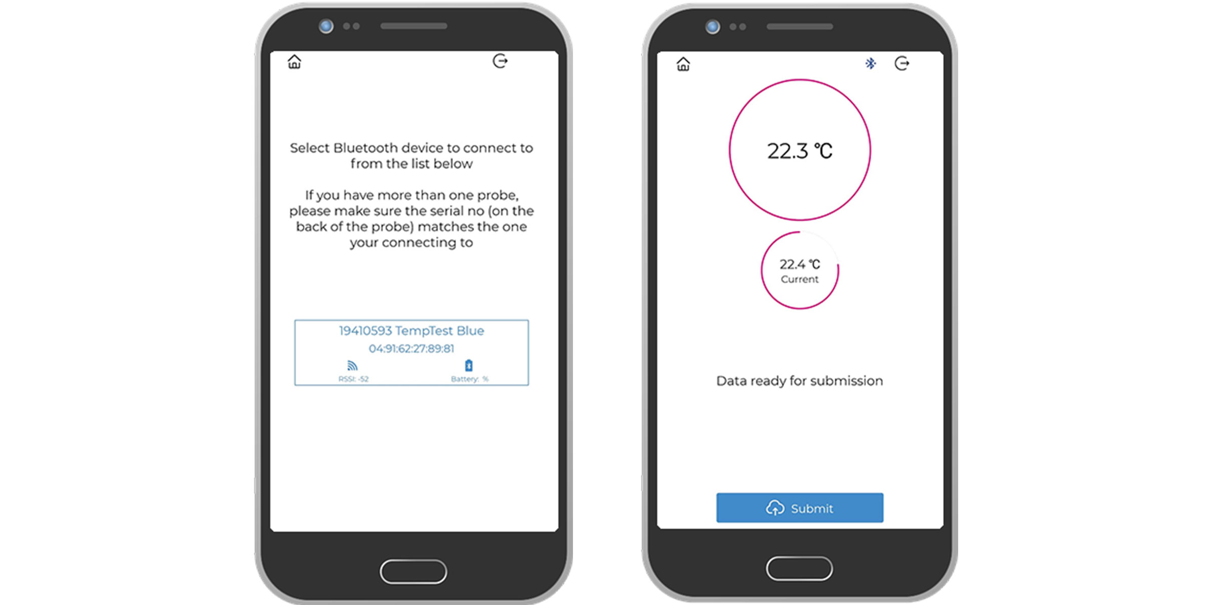 Invisible systems BLE tempreature app