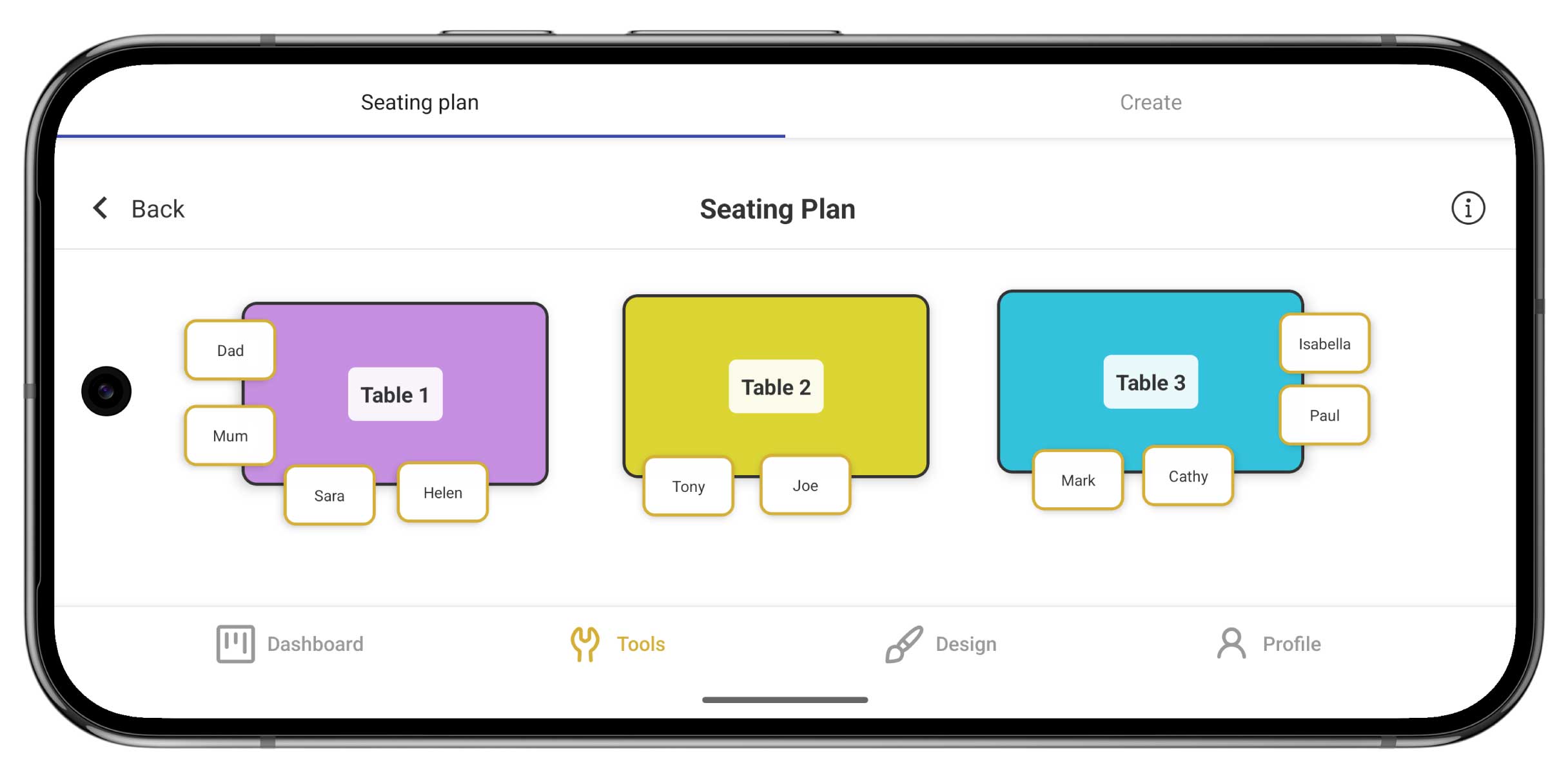 myitson.com mobile app seating planner screenshot